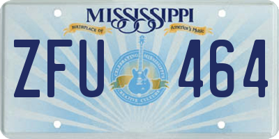 MS license plate ZFU464