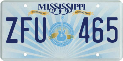 MS license plate ZFU465