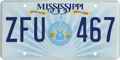 MS license plate ZFU467