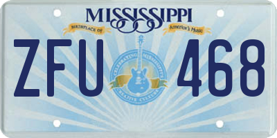 MS license plate ZFU468