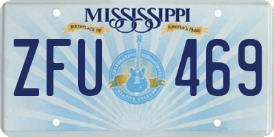 MS license plate ZFU469