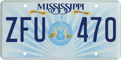 MS license plate ZFU470