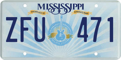 MS license plate ZFU471