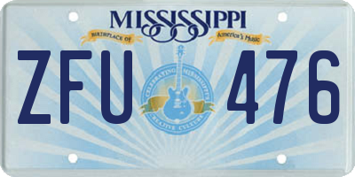 MS license plate ZFU476