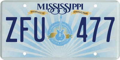 MS license plate ZFU477