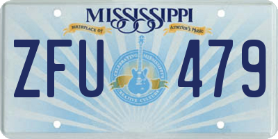 MS license plate ZFU479