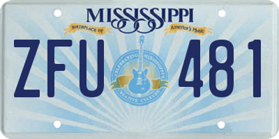 MS license plate ZFU481