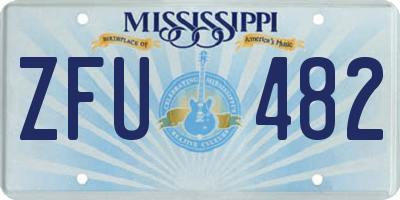 MS license plate ZFU482