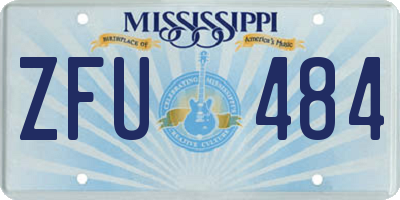 MS license plate ZFU484