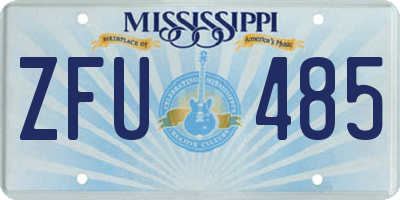MS license plate ZFU485