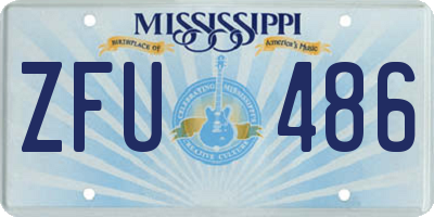 MS license plate ZFU486