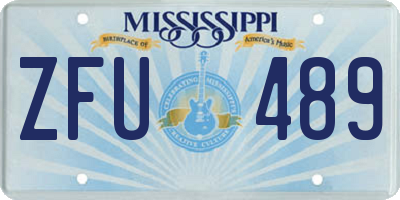MS license plate ZFU489