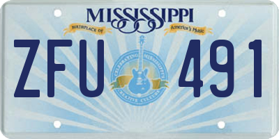 MS license plate ZFU491