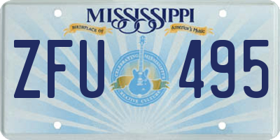 MS license plate ZFU495