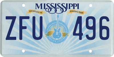 MS license plate ZFU496