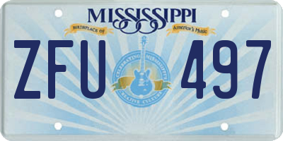 MS license plate ZFU497