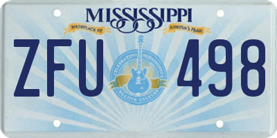 MS license plate ZFU498