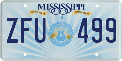 MS license plate ZFU499