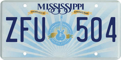 MS license plate ZFU504
