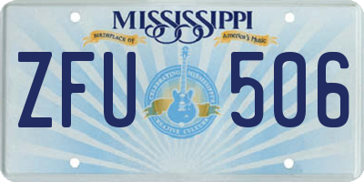 MS license plate ZFU506