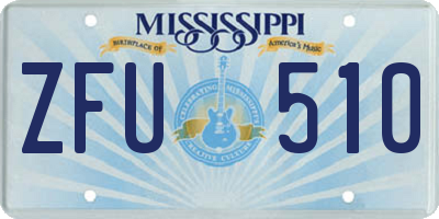 MS license plate ZFU510
