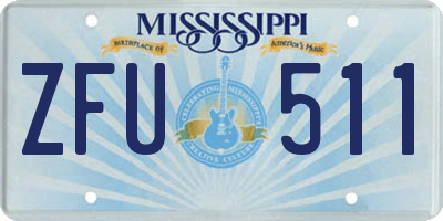 MS license plate ZFU511