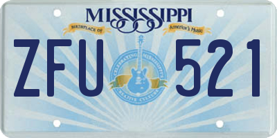 MS license plate ZFU521