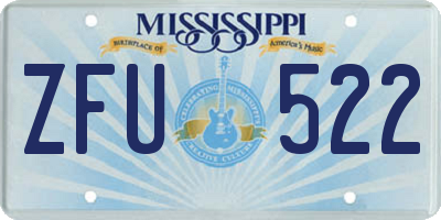 MS license plate ZFU522