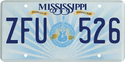 MS license plate ZFU526