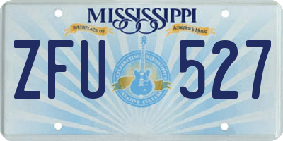 MS license plate ZFU527