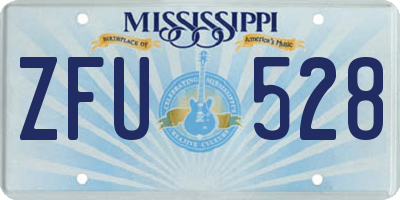 MS license plate ZFU528