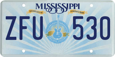 MS license plate ZFU530