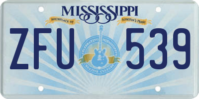 MS license plate ZFU539