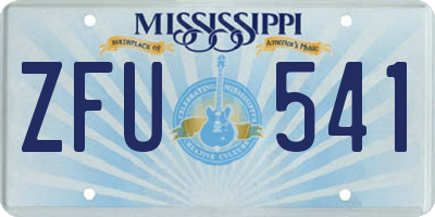 MS license plate ZFU541