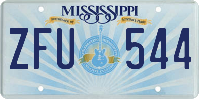 MS license plate ZFU544