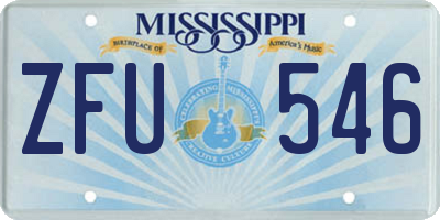 MS license plate ZFU546