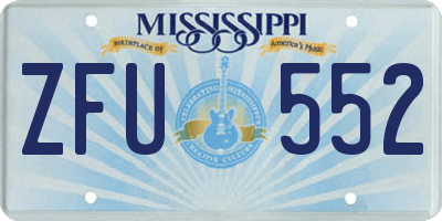 MS license plate ZFU552