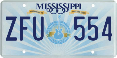 MS license plate ZFU554