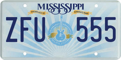 MS license plate ZFU555