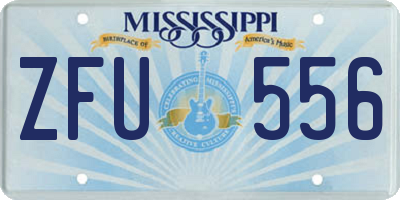MS license plate ZFU556
