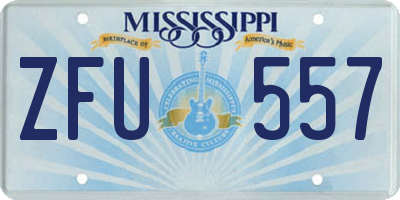 MS license plate ZFU557