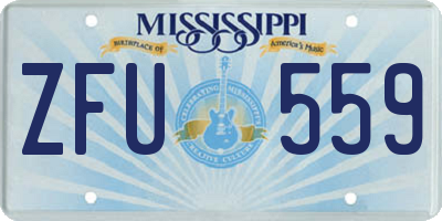MS license plate ZFU559