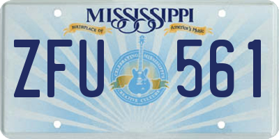 MS license plate ZFU561