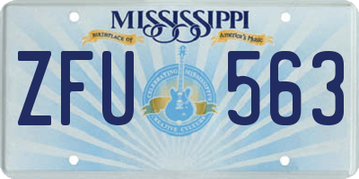 MS license plate ZFU563