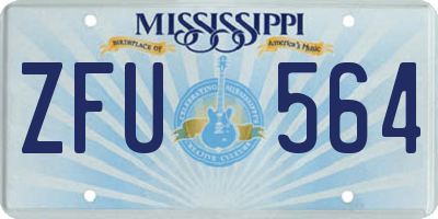 MS license plate ZFU564