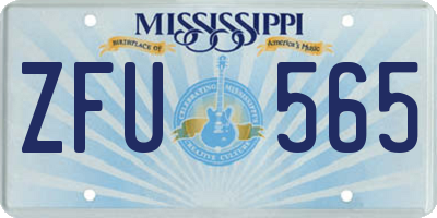 MS license plate ZFU565