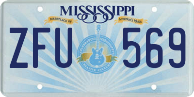 MS license plate ZFU569
