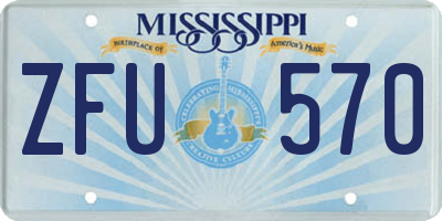 MS license plate ZFU570