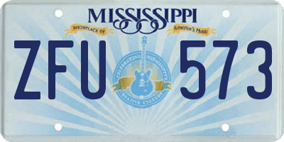 MS license plate ZFU573