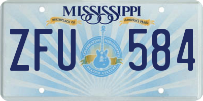 MS license plate ZFU584